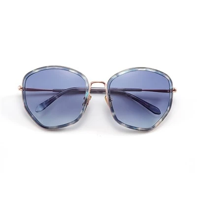 Oversized Geometry Metal Women Sunglasses